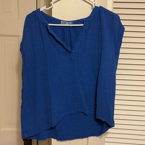 Faherty Cotton V Neck Cap Sleeve Dylan Top Airy Summery